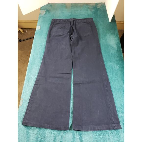 Gap Pants Sz 8 Womens Blue Stretch Chino Khaki Mid Rise Ladies Flared Wide Leg - Picture 11 of 12